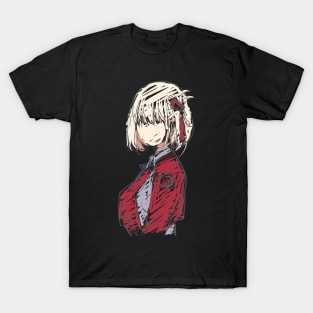 Lycoris Recoil Chisato Anime and Manga Characters Wallpaper T-Shirt